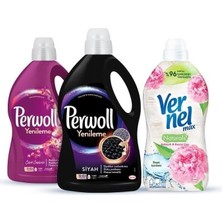Vera Concept Store Sıvı Çamaşır Deterjanı 2X3L (95 Yıkama) Siyah+Çiçek Cazibesi+Vernel Max 1440ML Şakayık