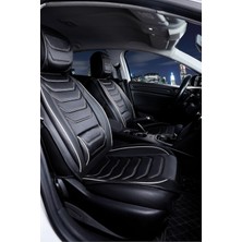 Vera Concept Store Renault Fluence ile Uyumlu Lüx Deri Oto Koltuk Kılıfı Ön Arka Takım Eagle Siyah Beyaz