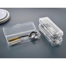 Vera Concept Store 2 Adet Kepçe Organizeri Büyük Boy Şeffaf Kapaklı Kaşık Organizeri Mutfak Gereçleri Saklama Kutusu Çekmece Düzenleyici