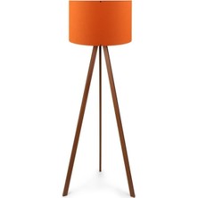 Vera Concept Store Bohhem A&g Ahşap Tripod Lambader Kumaş Başlık Köşe Lambası Turuncu - Venge