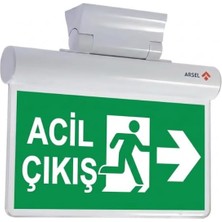Vera Concept Store SFS30-3-L Acil Çıkış Yönlendirme Armatürü, Sürekli ve Kesintide 180 Dakika Yanan, 10XF Led, Sağ-Sol Ok, Acil Çıkış Yazılı, Koşan Adam Piktogramlı