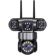 Vera Concept Store Ukron 4 Kameralı 8mp Wifi Güvenlik Kamerası, 4 Lens 5mp, IP66 Su Geçirmez, Renkli Gece Görüş, Insan Takibi, Çift Yönlü Ses, Hi-Easy Türkçe Uygulama