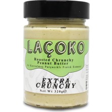 Vera Concept Store Laçoko 320 Gram Şekersiz, Katkısız, Glutensiz, Vegan Az Kavrulmuş (Çiğ) Parçacıklı (Extra Crunchy) Fıstık Ezmesi (320 Gram)
