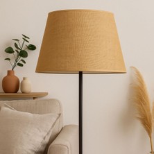 Vera Concept Store Doğal Jüt Kumaş Konik Masa Tavan Yer Lambası Abajur Başlığı 35X45X30
