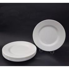 Vera Concept Store Istoç Türk 12 Adet Beyaz Melamin Büyükboy Servis Tabağı 25 cm Sığ Tabak Günlük Kullanım Için Hesaplı Tabak