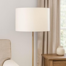 Vera Concept Store 40 cm Silindir Lambader Başlığı, Abajur Başlığı, Sarkıt Avize Başlığı Krem 40CMX25CM