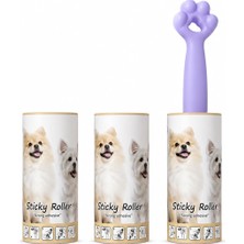 Vera Concept Store Kedi Patili Tüy Toplayıcı Sticky Roller Seti – 60 Yapraklı Güçlü Yapışkanlı Kullan At Bant + 2 Adet Yedek Rulo – Evcil Hayvan Tüyü, Toz ve Kıl Temizle
