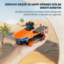 Vera Concept Store Piha B6 Minidrone 2batarya ile 30DAKIKA Uçuş Beni Takip Et Gps 1080P Hd Çift Kamera Engelden Kaçınma (Turuncu)