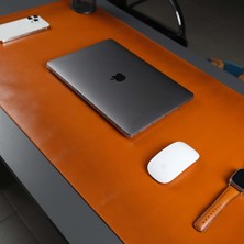 Vera Concept Store Jersey Lüks Deri Masa Pedi - Hakiki Dana Derisi Kaymaz Masa Matı 91X48CM & 37X80CM Büyük Mouse Pad Gaming Ofis Ev Masaüstü Koruyucu (Taba, 37X80CM)