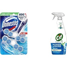 Vera Concept Store Okyanus Ferahlığı 5'li Güç Duopack Tuvalet Bloğu 1 x 2 Adet 1 Cif Power Shine Cleanboost Sprey Temizleyici Banyo Için Temizleyici ve Kireç Çözücü 750