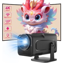 Vera Concept Store Budiniao HY320 Android 11OS ile Donatılmış Mini Taşınabilir Projektör, Akıllı Projektör Yerel 1080P Otomatik Trapezoid Düzeltme, Wifi 6, Bt 5.0 Ile, 4