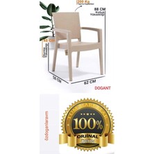 Vera Concept Store Krem Bahçe Balkon Sandalyesi, 2 Adet, 88 cm Yükseklik, 200 kg Taşıma Kapasitesi