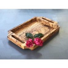 Vera Concept Store Zeytin Ağacı Ahşap Kulplu Çay Tepsisi Küçük
