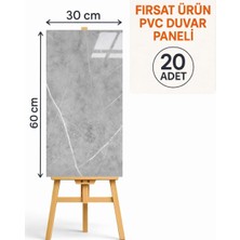 Vera Concept Store Ukab Dekor 20 Adet (30X60 Cm) Gri Mermer Desenli Kendinden Yapışkanlı Esnek Köpük Pvc Panel Gri 30 x 60