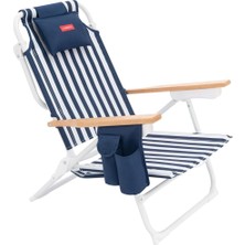 Vera Concept Store Plaj Sandalyesi, Katlanabilir, 5 Kademede Ayarlanabilir Sırtlık, Soğutucu Çanta, Cep Telefonu Çantası, Sırt Çantası Kulpları, Ergonomik Yastık, Alümin