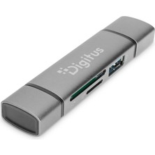 Vera Concept Store Hub ile Dual Card Reader - Usb-A & Usb-C - Sd & Micro-Sd Kart Okuyucu - USB 3.0 Hub 1 Port - Gri
