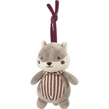 Vera Concept Store Cherry Strips Müzikli Sincap Peluş Oyuncak – Ninnili Bebek Uyku Oyuncağı, Beşik ve Puset Için Asılabilir, 0+ Ay