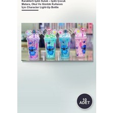 Yenilig 10 Adet Karakterli Işıklı Suluk – Işıklı Çocuk Matara, Okul ve Günlük Kullanım Için Character Light-Up Bottle