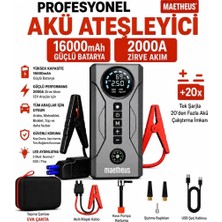 Vera Concept Store 4-In-1 16000MAH Akü Takviye Cihazı | 150 Psı Kompresör | Powerbank | LCD Ekran | LED Fener | Eva Çanta | 2000A Tepe Akım