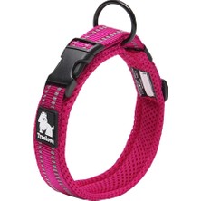 Vera Concept Store Köpek Yaka Reflektif Premium Duraflex Toka, Yüksek Dereceli Naylon Dokuma Şok Yok Temel Yaka TLC5011 (Fuşya, L)