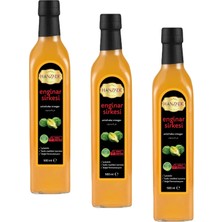 Vera Concept Store Enginar Sirkesi 500 ml x 3 Adet Doğal Fermantasyon Içilebilir Katkısız Cam Şişe