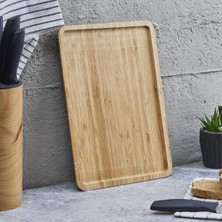 Vera Concept Store Lüks Doğal Ahşap Tepsi Sunum Çay Kahvaltılık ve Sunum Tepsisi 33X23CM