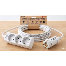 Vera Concept Store Viko 3lü Priz Uzatma Kablosu Tseli Ürün Araç Sarja Uygun 3x2.5mm Öznur Kablo (2, Santimetre)