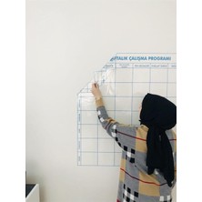 Vera Concept Store Haftalık Ders Çalışma Programı 5-6-7-8. Sınıf Statik Akıllı Kağıt Yazı Tahtası 120X100 cm Kalem Şeffaf