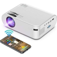 Vera Concept Store P62 Mini Projeksiyon Cihazı, Wifi Kablosuz Ekran Yansıtma, Full Hd Destekli, Ios ve Android Uyumlu, Taşınabilir Ev Sinema Projektörü, HDMI USB Girişli