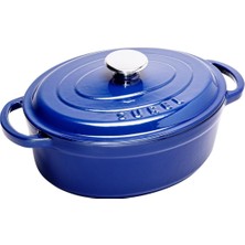 Vera Concept Store Aroma Kapak Mavi Oval Döküm Tencere 23X29