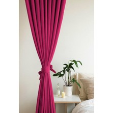 Vera Concept Store Kadife Görünümlü Kalın Fon Perde -,koyu Pembe 100 x 250