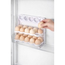 Vera Concept Store 30 Bölmeli Yumurta Kutusu 3 Katlı Yumurtalık Buzdolabı Organizeri Saklama Kabı