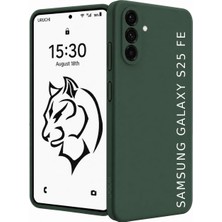 Vera Concept Store Samsung S25 Fe ile Uyumlu Kılıf, Içi Kadife Kaplamalı Ince Sıvı Silikon Kapalı Kamera Tam Koruma Yumuşak Silikon Kapak, Koyu Yeşil