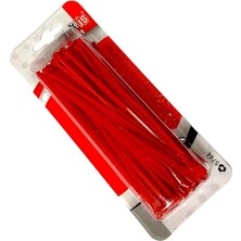 Vera Concept Store Tek-Iş Kırmızı Plastik Kablo Bağı Seti | 100MM x 2.5mm | 50 Adet | Dayanıklı Cırt Kelepçe | Kablo Düzenleyici