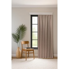 Vera Concept Store Fabric Design Safir Haki Ekstrafor Büzgülü Kadife Dokulu Yüksek Kaliteli Tek Kanat Fon Perde 150 x 270