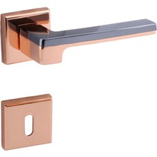Vera Concept Store Funda Lüx Bakır Füme Oda Kapı Kolu Rozetli Sürgülü ve Çelik Kapı Sağa Sola Uygun Kapı Kolları Kulpu