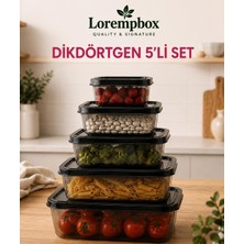 Vera Concept Store Lorempbox 5'li Dikdörtgen Saklama Kabı Set