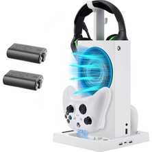 Vera Concept Store Xbox Serisi S Konsol ve Denetleyici Için Soğutma Fanı Şarj Istasyonu, Yükseltilmiş 2 Soğutucu Fan Sistemi Standı, Dikey Çift Şarj Istasyonu Dock Akses