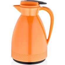 Vera Concept Store Çift Katmanlı Cam Termos, 1 Litre Kapasiteli, Isıya Dayanıklı, Piknik, Kamp, Ofis, Kafe ve Ev Kullanımı Için (Turuncu, 1 Lt, Termos)
