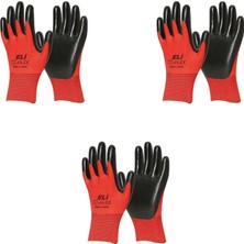 Vera Concept Store Eli Nitril Iş Güvenlik Eldiveni - Kırmızı - 10/xl - 3 Çift - Paket