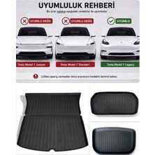 Vera Concept Store (Juniper Ile Uyumsuzdur!) 3'lü Set Li Parts Tesla Model Y Fit Kalıp Premium Yeni Tpe 3D Havuzlu Bagaj Paspas Seti (Enjeksiyon Teknolojili)