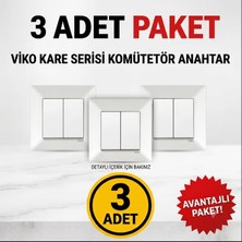 Vera Concept Store Viko Karre Serisi Ikili Elektrik Anahtarı (Komütatör) Beyaz - 3'lü Set - Çerçeveli