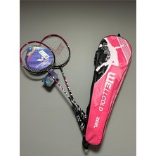 Vera Concept Store 2 Adet Profesyonel Badminton Raketi, Deluxe Çanta, 66 Cm, 105 Gram, Siyah-Bordo