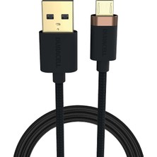 Vera Concept Store 1m Usb-A To Micro USB Örgülü Şarj Kablosu - Siyah