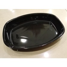 Vera Concept Store 36X26CM Oval Emaye Fırın Tepsisi Siyah Iç Dış Yüzeyi Sağlıklı Kaliteli Çinko Elips Börek Tepsisi N28