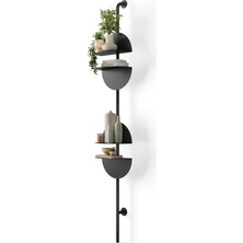 Vera Concept Store Solis Duvar Rafı, 4 Raflı, Metal, Siyah, Tek Boy
