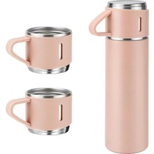 Vera Concept Store 6006 Kupa Bardaklı Paslanmaz Çelik Termos Seti 500 ml - Pembe