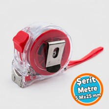 Vera Concept Store Kilitli Şerit Metre 5 Metre 25 mm Dayanıklı Gövde Hassas Ölçüm Ev Iş ve Profesyonel Kullanım