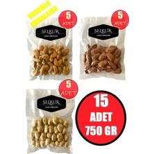 Vera Concept Store Karışık Kuruyemiş 50GRX15 Adet NET:750GR(KAJU, Badem, Fındık 1. Kalite Vakumlu Ambalajda)