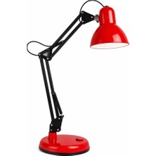 Vera Concept Store Akrobat Masa Lambası Kablolu Ayarlanabilir Kollu Çalışma Lambası Metal Gövde Güçlü Işık Ofis Ev Atölye Masaüstü Aydınlatma (Beyaz)